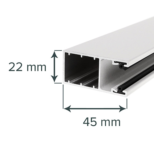 Alluminio guida F PP 45 (45x22mm)