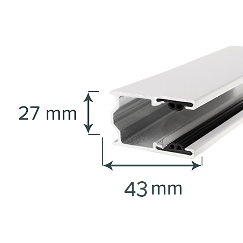 Aluminium F-Schiene PU 43 (43x27mm)