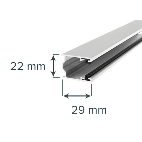 Alluminio guida F PU 29 (29x22mm)